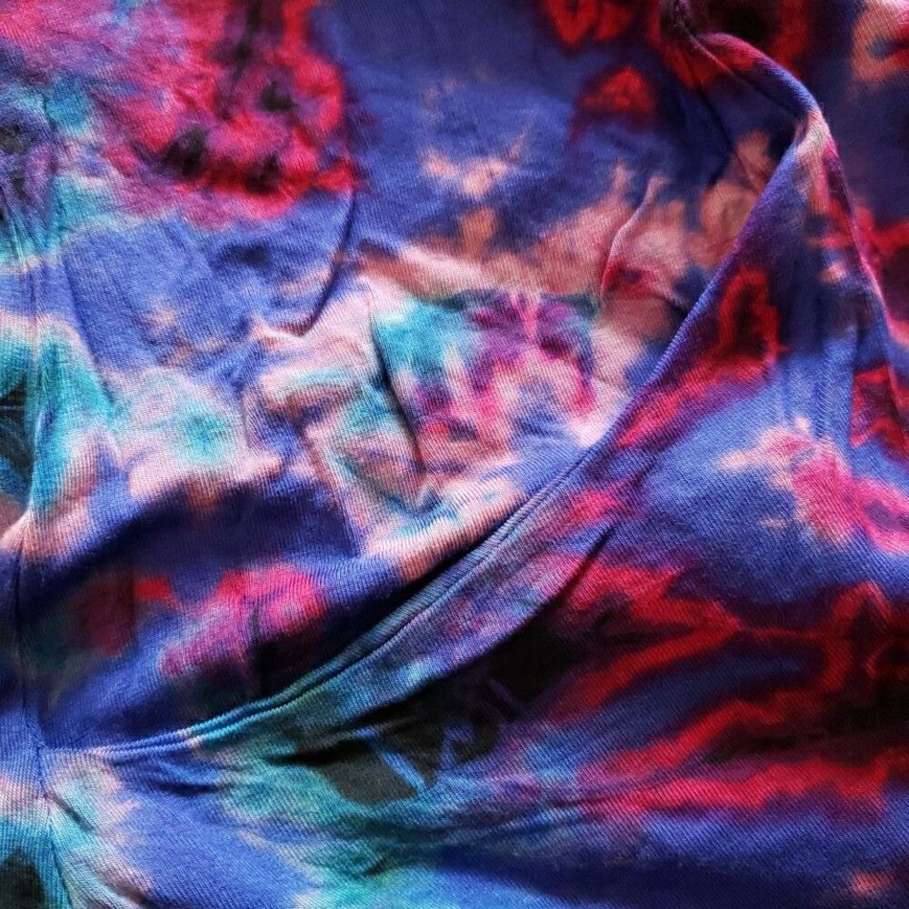 Tie Dye Sleeveless Sun Dress Pockets Summer Casual Loose Beach Cover Up Large XL - Picture 7 of 15